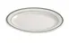 Yanco GB-14 Green Band Oval Ceramic Platter, 12½" x 9", Dishwasher Safe, White - Dozen 1 image