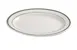 Yanco GB-19 Green Band Oval Ceramic Platter, 13½" x 9½" White Dishwasher & Microwave Safe - Dozen 1 image
