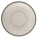 Yanco GB-2 Green Band Ceramic Saucer, 6-1/8" Round, Dishwasher/Oven/Microwave Safe, White - Dozen 1 image