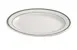 Yanco GB-33 Green Band Oval Ceramic Platter, 7" x 4-1/2", White, Dishwasher/Oven/Microwave - Dozen 1 image