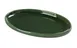 Yanco GG-212 Green Oval Plate 12-1/4" W x 8-1/4" D x 1-1/4" H Porcelain Rolled Edge Rim - Dozen 1 image