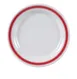 Yanco HS-109 - Melamine Dinner Plate, 9" Round, White with Red Band Heavy, Dishwasher Safe - Dozen 1 image