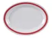 Yanco HS-212 - 12" Oval Melamine Platter, White with Red Band Heavy‑Weight Dishwasher Safe - Dozen 1 image