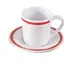 Yanco HS-9018 - 7 Oz Mug, 3" Dia. x 3" H, Melamine, White With Red Band, Dishwasher Safe - Dozen 1 image