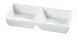 Yanco ML-728 - 10" White Porcelain Rectangular Tray 2 Compartments 10 oz 10" x 4" x 1-5/8" - Dozen 1 image
