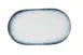 Yanco MR-215 Oval China Plate, 15.5" W x 9" D x 1" H, White/Blue, Coupe Rim, Safe - Dozen 1 image