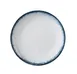 Yanco MR-707 Plate 7 1/4" Dia x 3/4" H White/Blue China DW/MW Safe Coupe Rim - Dozen 1 image
