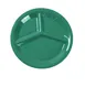 Yanco MS-710GR 10" Green 3-Compartment Round Melamine Plate, Heavy-Duty, Dishwasher Safe - Dozen 1 image