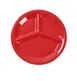Yanco MS-710RD 10" Round 3-Compartment Melamine Plate, Red, Dishwasher Safe, NSF - Dozen 1 image