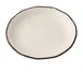 Yanco NA-112 Nature Art Round Plate, 12" Dia x 1" H, White With Brown, Melamine Coupe - Dozen 1 image
