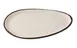 Yanco NA-210 Oval Coupe Melamine Dinner Plate, 10" x 6" x 0.75" White with Brown Accent - Dozen 1 image