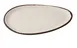 Yanco NA-212 Oval Plate, 12" W x 7-3/4" D x 3/4" H, White/Brown Accent, Melamine Coupe - Dozen 1 image