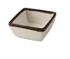 Yanco NA-5004 Melamine Sauce Dish, 5 Oz, 3-1/2" x 3-1/2" x 1-1/2" White Brown Accent - Dozen 1 image