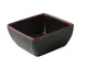 Yanco NA-5004BK - Square Melamine Sauce Dish, 3.5" x 3.5" x 1.5", 5 oz, Black/Brown Accent - Dozen 1 image