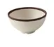 Yanco NA-504 - 4½" x 2¼" Round Melamine Bowl, 10 oz (½ qt), White/Brown Accent - Dozen 1 image