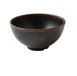 Yanco NA-504BK - 4½" Dia x 2¼" H Round Melamine Bowl, Black With Brown Accent, 10 Oz - Dozen 1 image