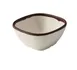 Yanco NA-505 - 4½" Melamine Soup Bowl, 10‑11 Oz White/Brown Accent, 4½"×4½"×2" Size - Dozen 1 image