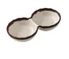 Yanco NA-506 Sauce Dish, 4 oz, 3"W x5-3/4"D x1-1/4"H, White/Brown Melamine, Safe - Dozen 1 image
