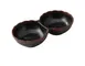 Yanco NA-506BK - 4 oz Divided Sauce Dish, 3" W x 5-3/4" D x 1-1/4" H, Melamine, Black/Brown - Dozen 1 image