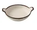 Yanco NA-509 Oval Melamine Bowl, 7½"W x 9"D x 1¾"H, 24 oz (¾ qt), White/Brown, Safe - Dozen 1 image