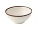 Yanco NA-605 Reusable Melamine Bowl, 5.5" Dia x 2.5" H, 16 oz, White With Brown Accent - Dozen 1 image
