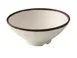 Yanco NA-608 - 8" Round Melamine Bowl, 38 oz (1 Qt), White Brown Accent Dishwasher Safe - Dozen 1 image