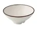 Yanco NA-609 - Ramen Bowl, 9" Dia x 3-1/2" H, 55 oz, Melamine, White/Brown, Dishwasher Safe - Dozen 1 image