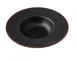 Yanco NA-710BK Dessert Plate, 9-1/4" Dia x 1-7/8" H, 10 oz, Wide‑Rim Melamine, Black/Brown - Dozen 1 image