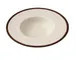 Yanco NA-711 Plate, 11-1/2" Dia x 2-1/4" H, 16 oz, Wide Rim Melamine, White/Brown Accent - Dozen 1 image