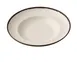 Yanco NA-810 Pasta Bowl, 10-3/4" Diameter, 12 Oz, White Melamine, Brown Accent - Dozen 1 image