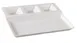 Yanco NC-2520 12" x 10½" Rectangular 4‑Compartment Melamine Plate White Heavy‑Duty - Dozen 1 image