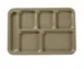 Yanco NC-801S Nu-Classic 6-Compartment Rect Tray 14" x 10" Sand Melamine Dishwasher Safe - Dozen 1 image