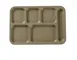 Yanco NC-802S 6-Compartment Rectangular Tray 14" x 10", Sand Melamine, Dishwasher Safe - Dozen 1 image