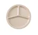 Yanco NS-702T 10" Tan Melamine 3‑Compartment Round Plate, Dishwasher Safe, NSF - Dozen 1 image