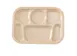 Yanco NS-803T - 13" X 9-1/2" Tan Melamine 6-Compartment Platter, Dishwasher Safe, NSF - Dozen 1 image