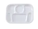 Yanco NS-803W - 13" x 9-1/2" White Melamine Platter, 6 Compartments, Dishwasher Safe, NSF - Dozen 1 image