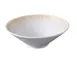 Yanco OP-408 - 35 oz 1 qt Melamine Bowl, 8 3/4" Dia x 2 7/8" H, White/Brown Matte - Dozen 1 image