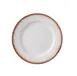 Yanco PR-110 Dinner Plate, 10 1/4" x 1" China, White & Brown, Dishwasher/Microwave Safe - Dozen 1 image