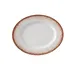 Yanco PR-210 Oval China Plate 10"W x7 7/8"D x1"H White/Brown Dishwasher/Microwave Safe - Dozen 1 image