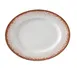 Yanco PR-213 Oval China Plate, 12 7/8"W X10 1/8"D X1 1/8"H, White/Brown, Dishwasher Safe - Dozen 1 image