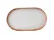 Yanco PR-214 - Oval China Plate 13 5/8" W x 7 7/8" D x 7/8" H White/Brown, Dishwasher Safe - Dozen 1 image