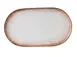 Yanco PR-215 Porto Coupe Oval China Plate, 15.5" W x 9" D x 1" H, White/Brown, Coupe Rim - Dozen 1 image