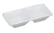 Yanco RM-063 Rome Dessert Dish, 5-1/8" L x 2-1/2" W, 2-Compartment White Melamine - Dozen 1 image