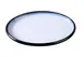Yanco SN-214 Oval Plate, 14" x 10" x 1 1/4", Two‑Tone White/Black Melamine, Break‑Resist - Dozen 1 image