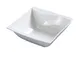 Yanco SW-504 Sea Wave Dessert Bowl, 5 Oz, 4" x 4" Square Porcelain, Bone White, Wavy Rim - Dozen 1 image