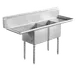 Serv-Ware D2CWP18182-18-V 72" Two Compartment Sink, 18"W x 18"L Bowl w/ 2 Drainboards & 12" B.splash 1 image