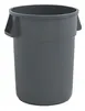 Hubert 169498 Round Trash Can, 44‑Gal Capacity, 27" L x 24" W x 31" H, Grey HDPE, Open Top 1 image