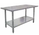 Omcan USA 17586 48" Open Base Work Table with Open With Undershelf, Flat Top / 18 Gauge Top 1 image