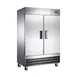 Norpole NE2F 32" 2-Solid Door Reach-In Freezer, Bottom Mounted, 48 cu. ft., Stainless Steel Exterior 1 image