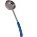 AllPoints 1371096 Portion Control Spoon Ladle, 8 Oz, 18/8 Stainless Steel with Blue Plastic Handle 1 image
